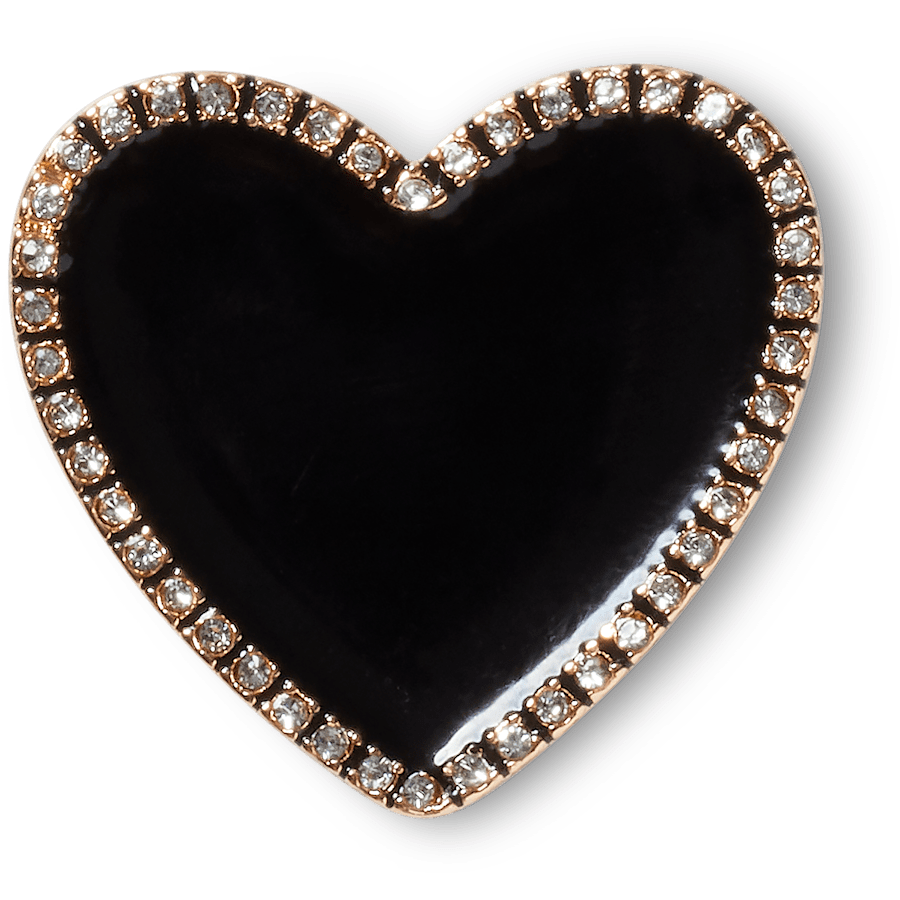 Black Heart with Gold Outline Jibbitz™ charms - Crocs