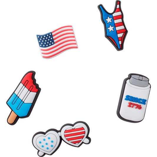 USA 5 Pack Jibbitz Shoe Charm - Crocs
