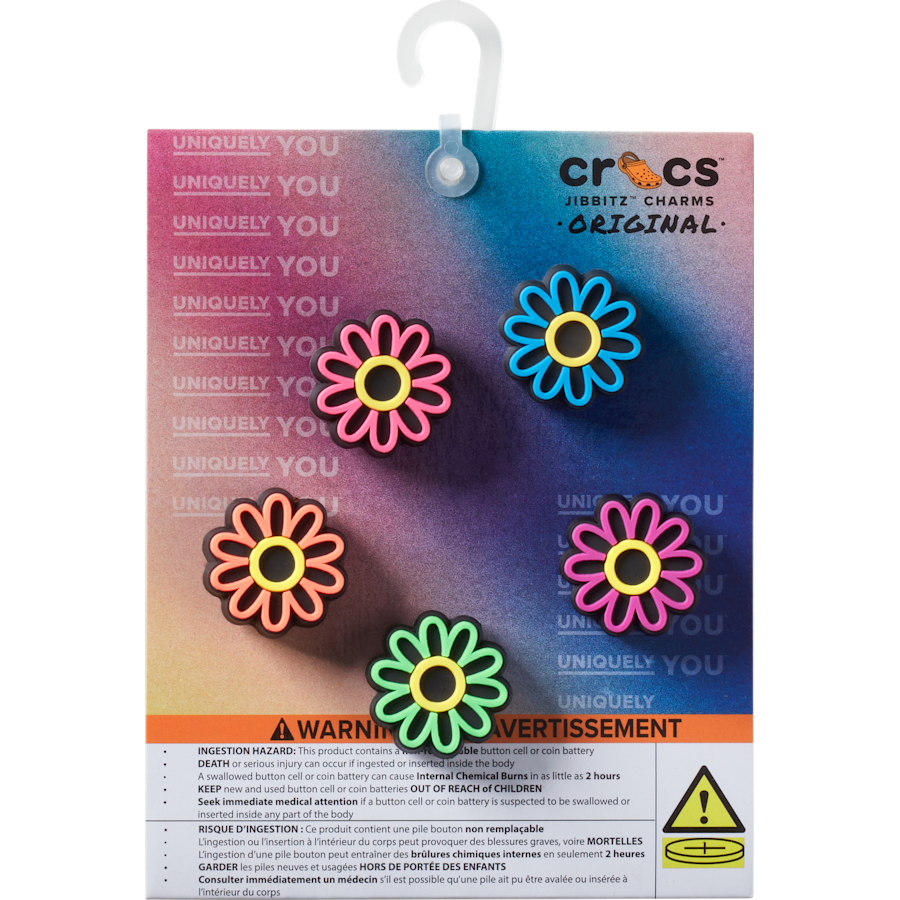 Lights Up Daisy 5 Pack Jibbitz Shoe Charm - Crocs