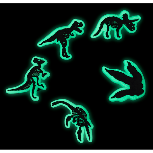 Glow In The Dark Dino 5 Pack Jibbitz Shoe Charm - Crocs