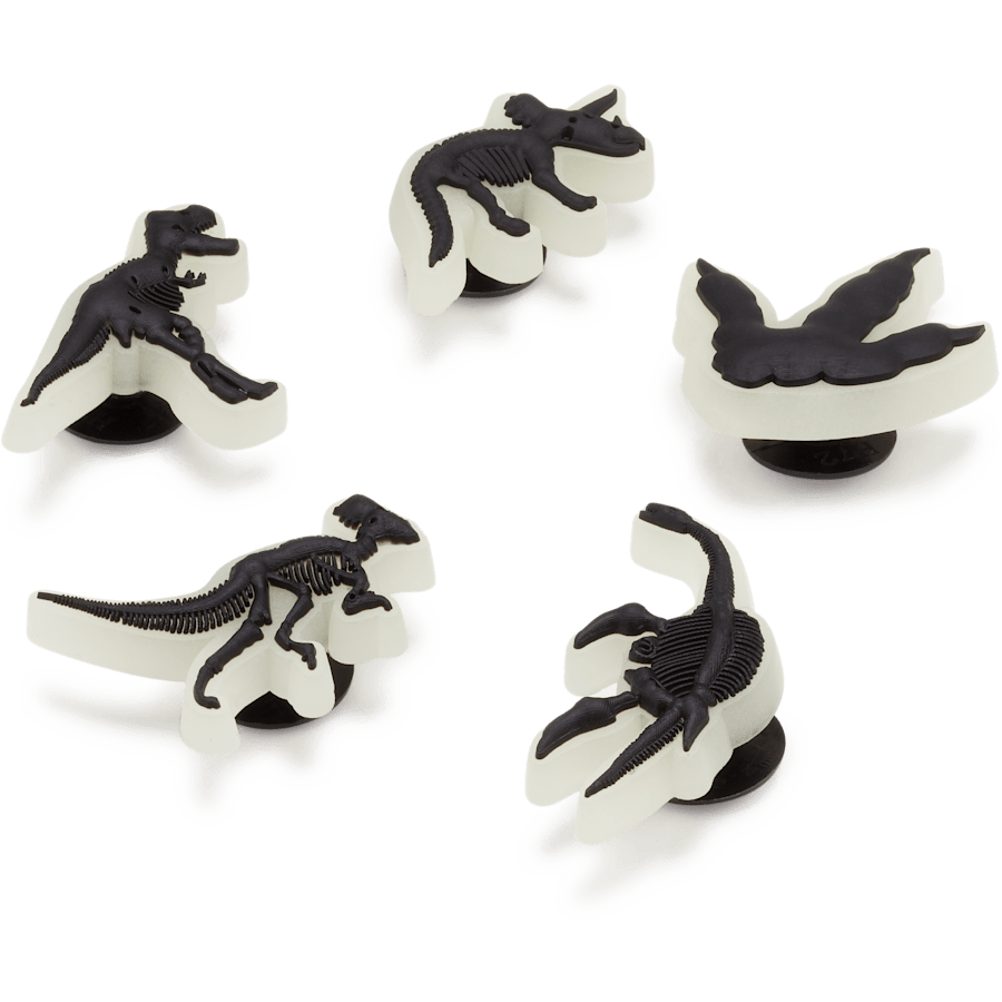 Glow In The Dark Dino 5 Pack Jibbitz Shoe Charm - Crocs