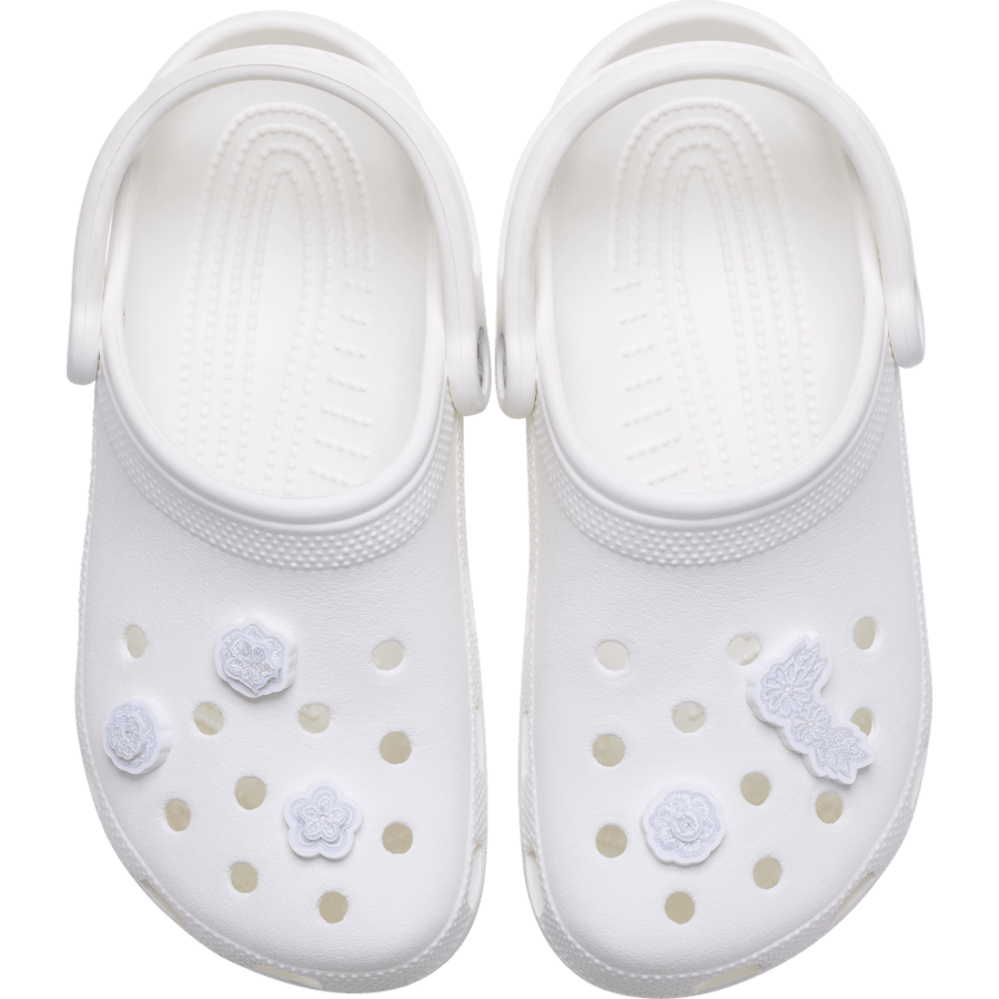 White Elegant Floral 5 Pack Jibbitz™ charms - Crocs