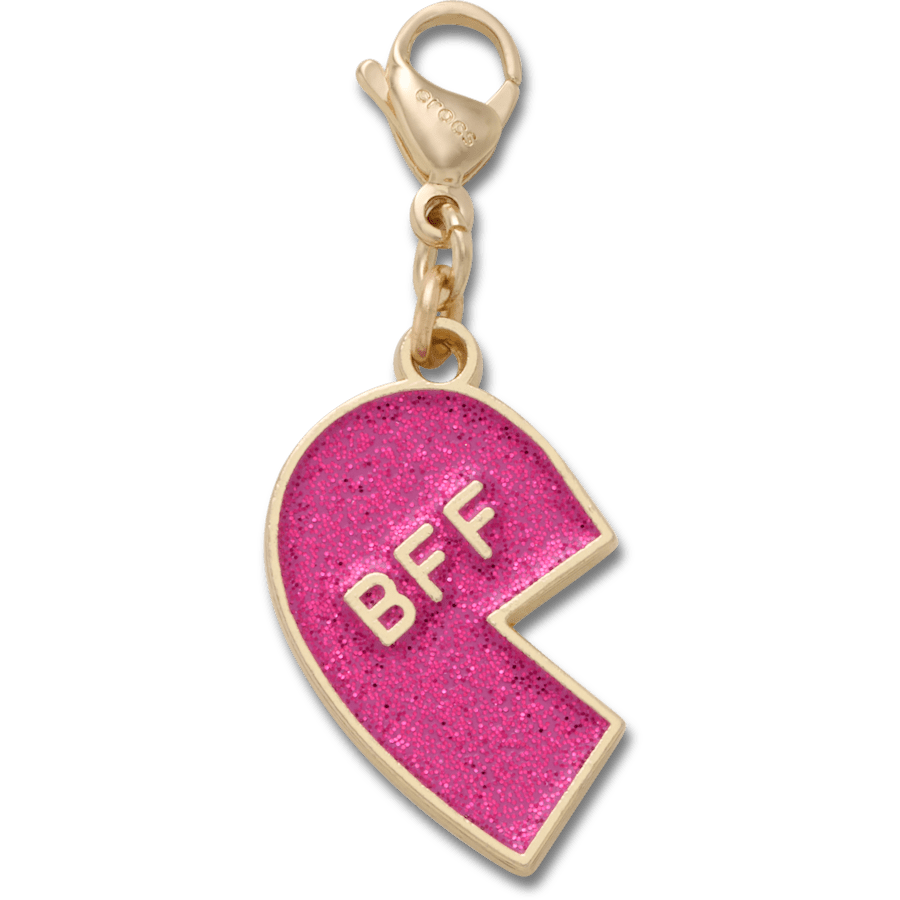 Pink Glitter BFF Charm Left Jibbitz Shoe Charm - Crocs