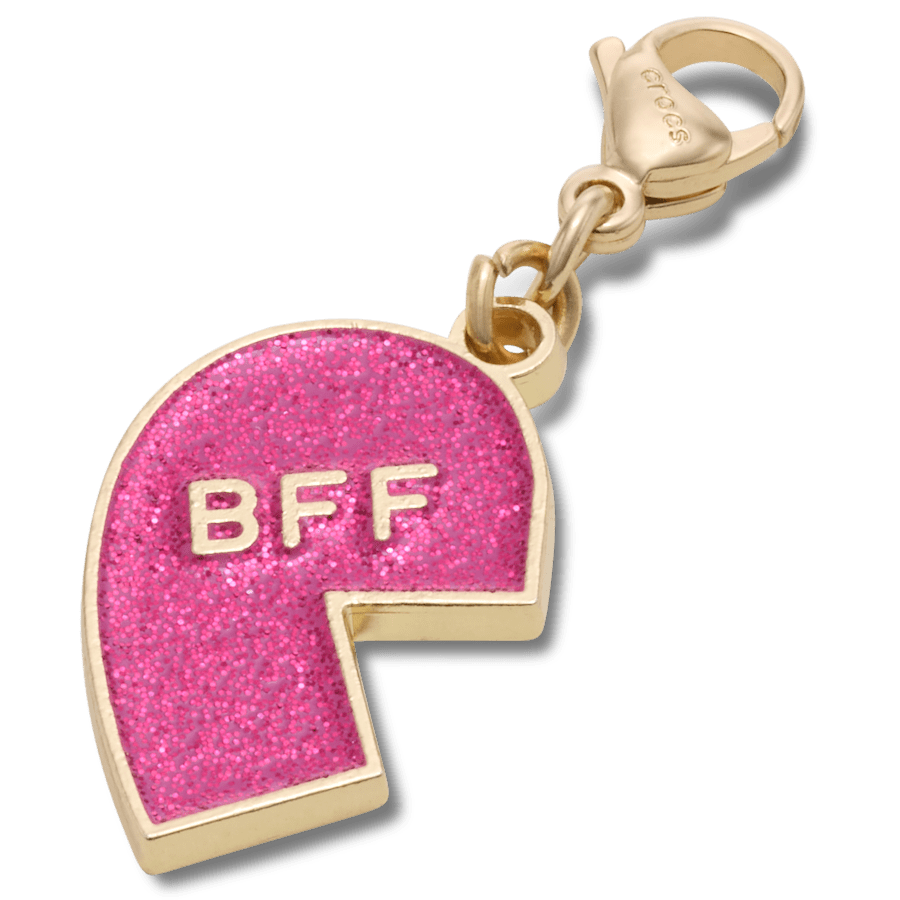 Pink Glitter BFF Charm Left Jibbitz Shoe Charm - Crocs