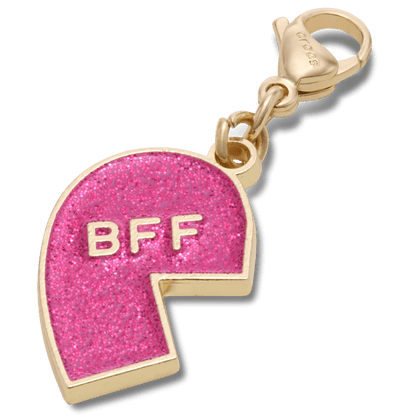 Pink Glitter BFF Charm Left Jibbitz Shoe Charm - Crocs