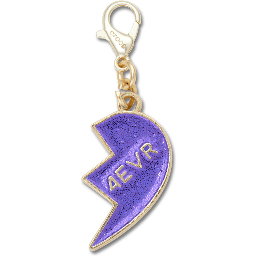 Purple Glitter BFF Charm Right Jibbitz Shoe Charm - Crocs