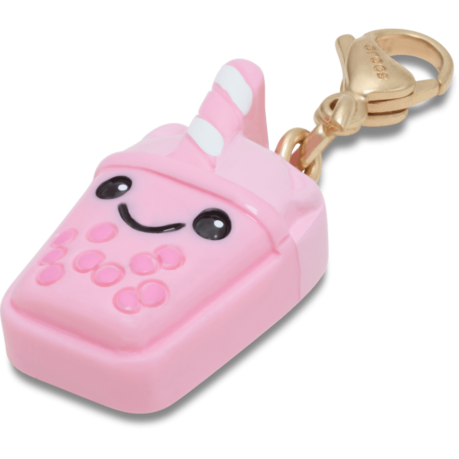Cute Pink Boba Charm Jibbitz Shoe Charm - Crocs