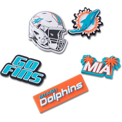 NFL Miami Dolphins 5 Pack Jibbitz Shoe Charm - Crocs
