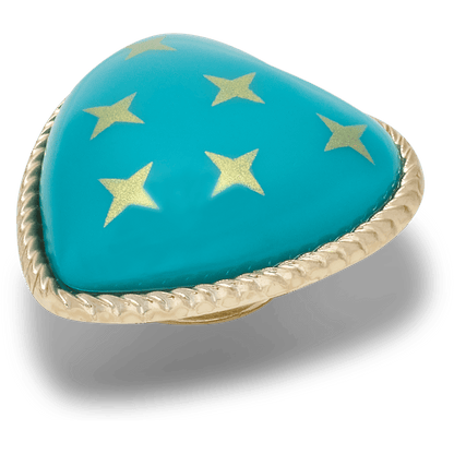 Turquoise and Gold Heart Jibbitz™ charms - Crocs