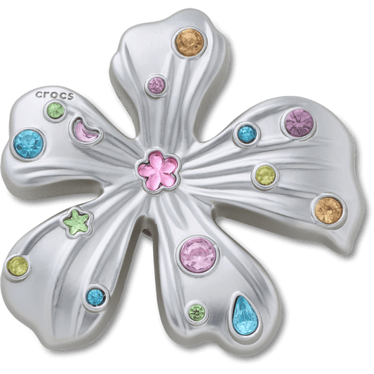 Silver Meta Gem Flower Jibbitz™ charms - Crocs