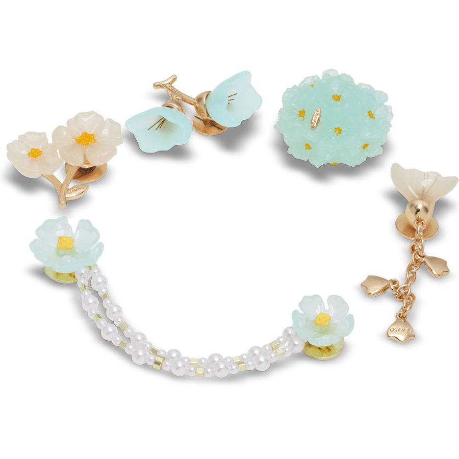 Blue Dainty Floral 5 Pack Jibbitz™ charms - Crocs