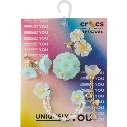 Blue Dainty Floral 5 Pack Jibbitz™ charms - Crocs