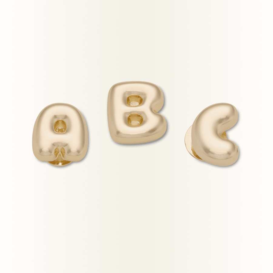 Gold Bubble Letter A-Z Jibbitz™ charms - Crocs
