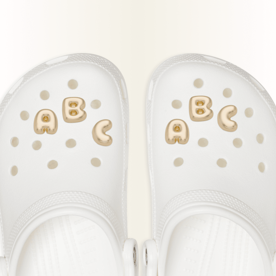 Gold Bubble Letter A-Z Jibbitz™ charms - Crocs