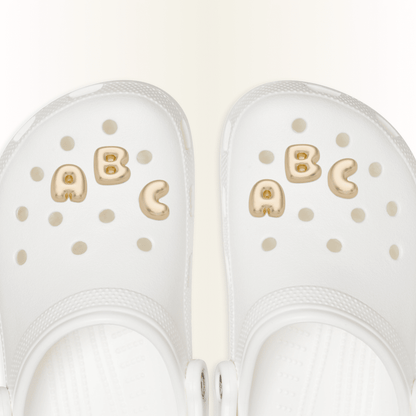 Gold Bubble Letter A-Z Jibbitz™ charms - Crocs