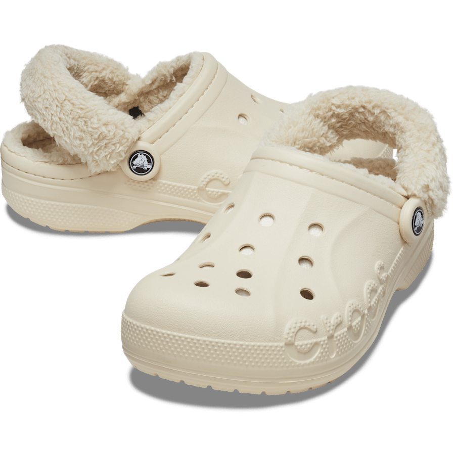 Baya Lined Fuzz-Strap Clog - Crocs