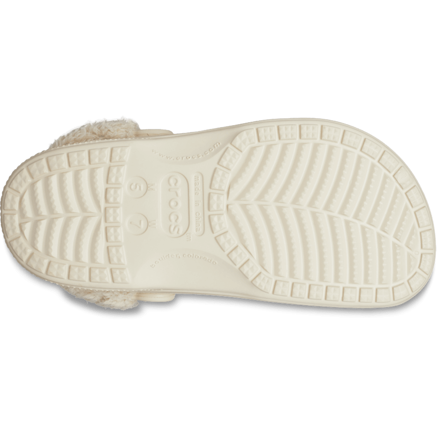 Baya Lined Fuzz-Strap Clog - Crocs
