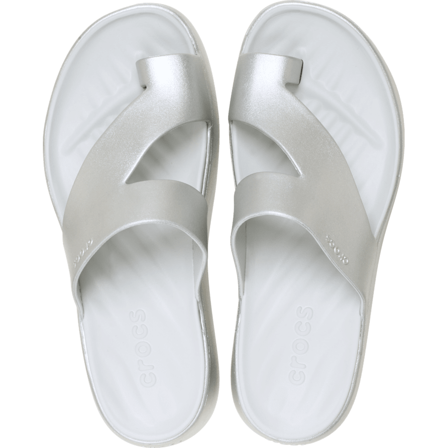 Getaway Metallic Platform Toe Loop - Crocs
