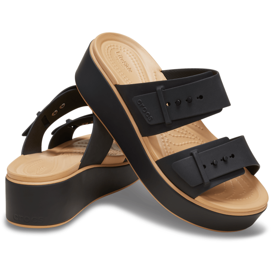 Brooklyn Buckle Matte Wrap Low Wedge - Crocs