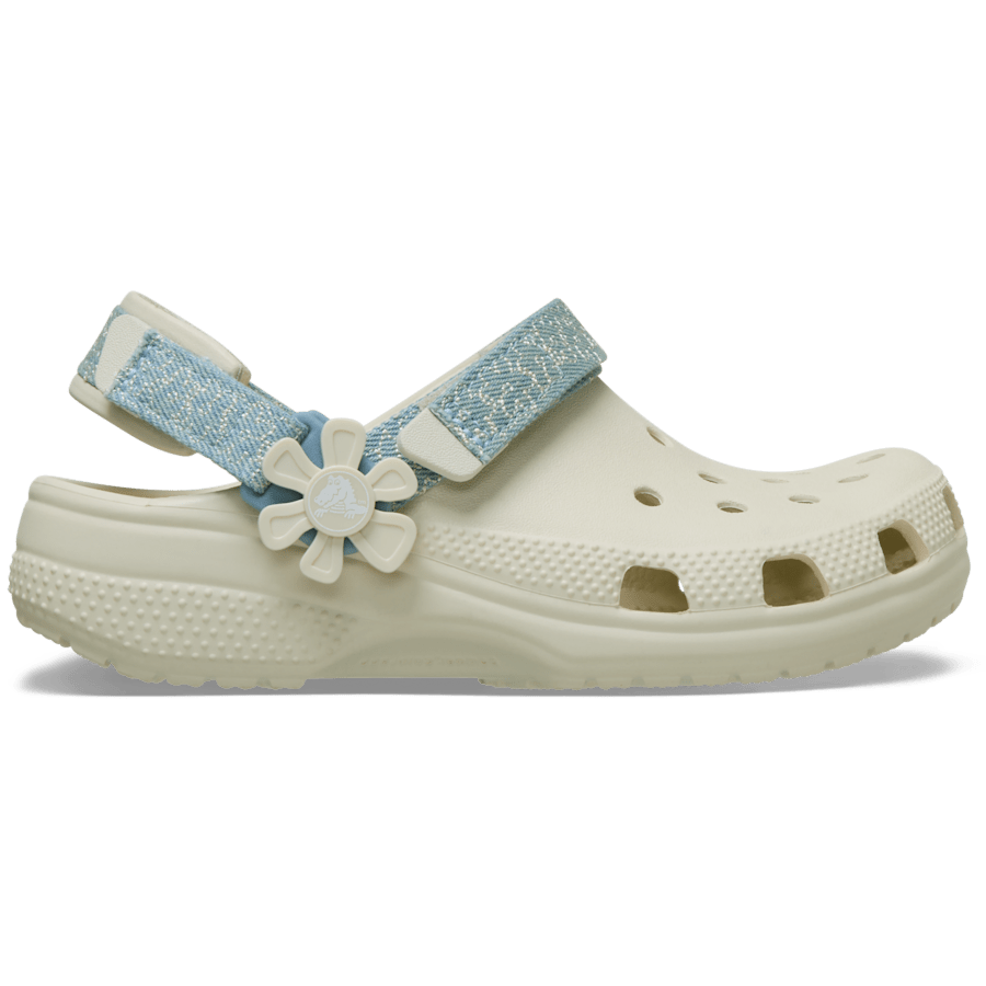 Kids’ Classic Denim Flower Adjustable Backstrap Clog - Crocs