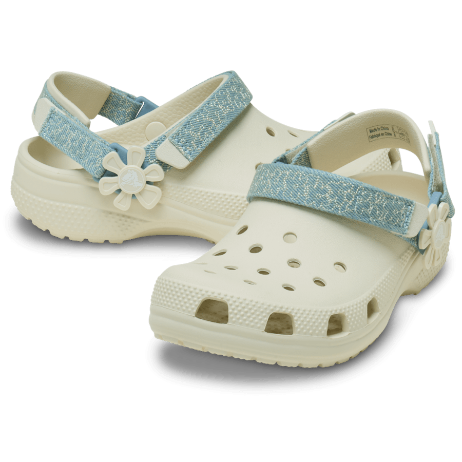 Kids’ Classic Denim Flower Adjustable Backstrap Clog - Crocs