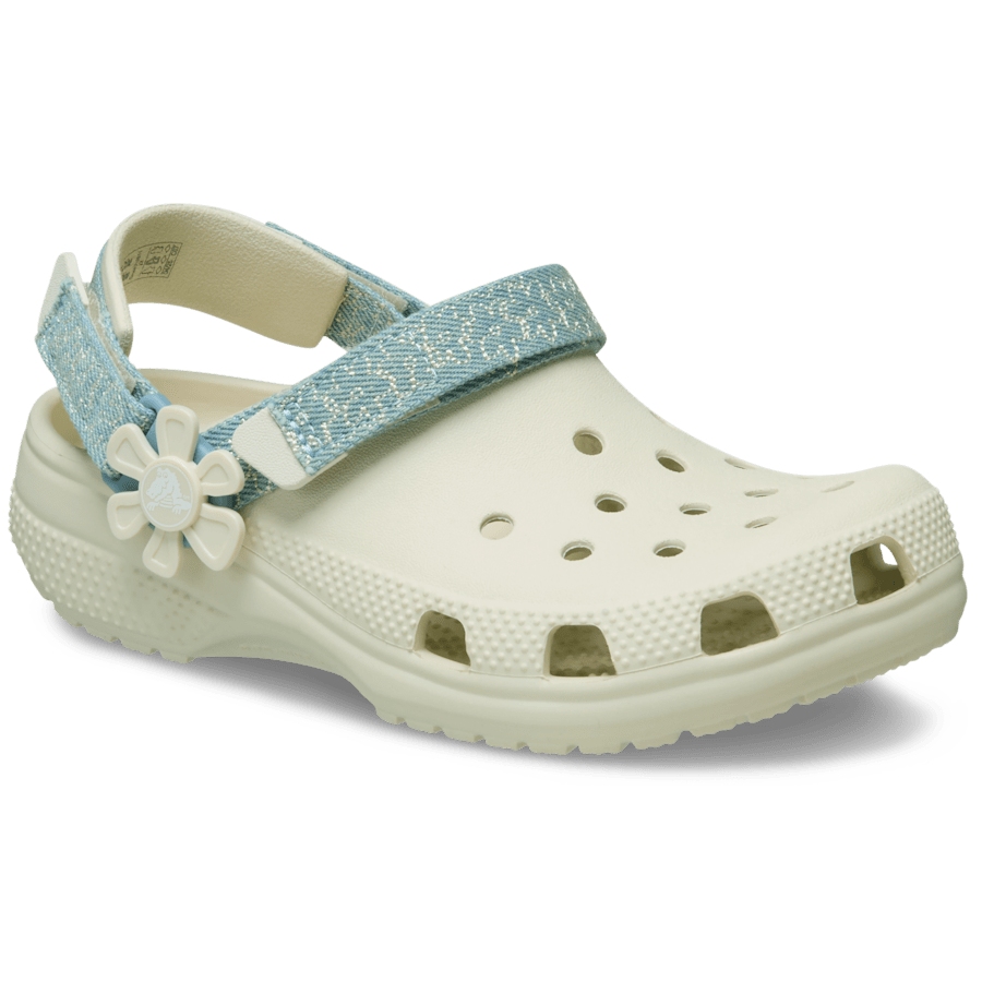 Kids’ Classic Denim Flower Adjustable Backstrap Clog - Crocs