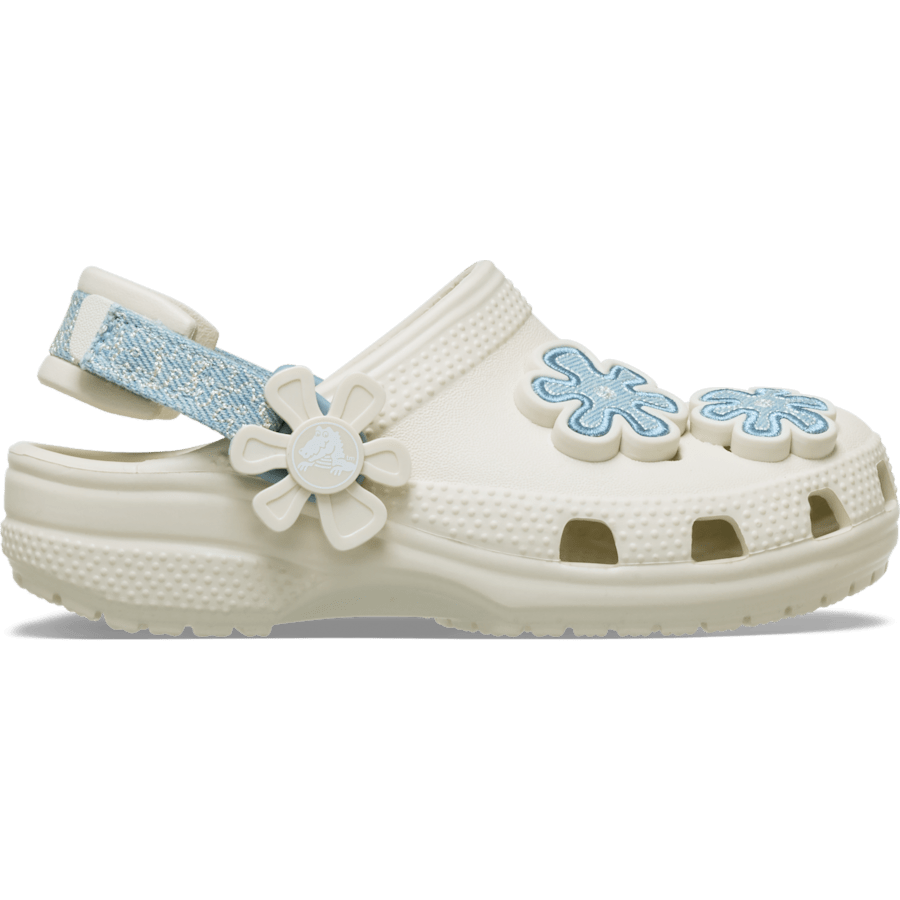 Toddler Classic Denim Flower Adjustable Backstrap Clog - Crocs