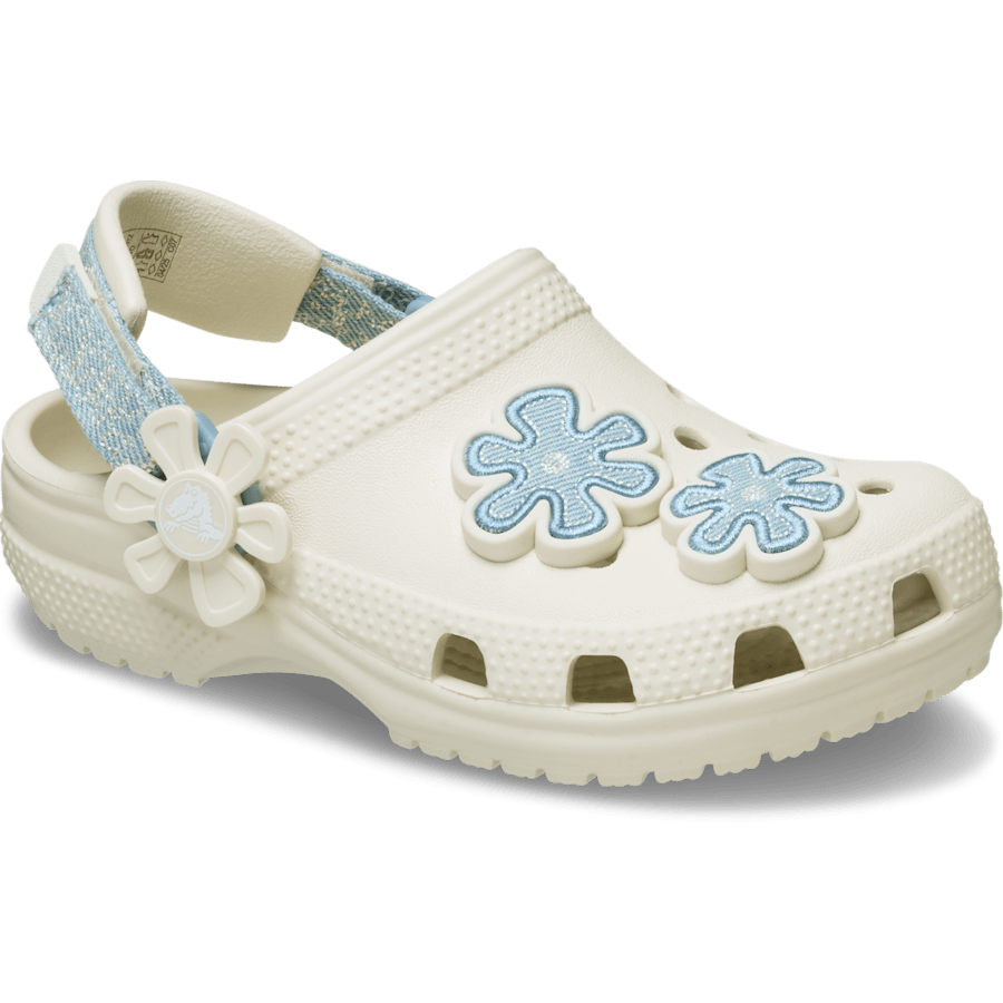Toddler Classic Denim Flower Adjustable Backstrap Clog - Crocs
