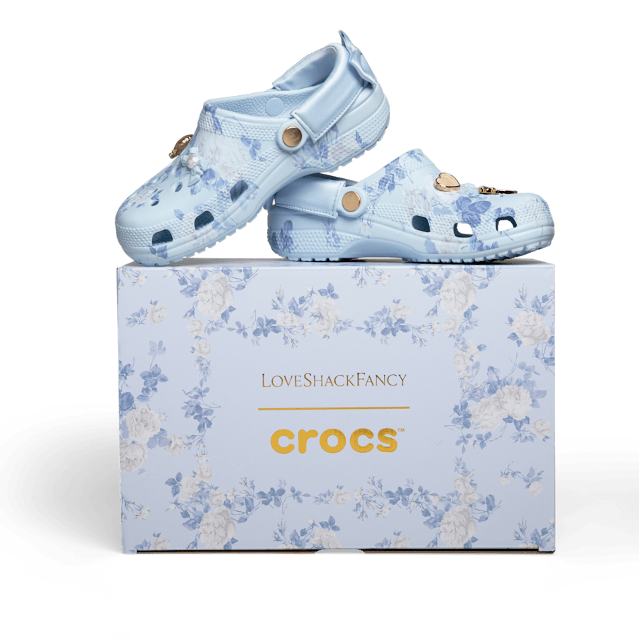 LoveShackFancy Blue Classic Clog - Crocs