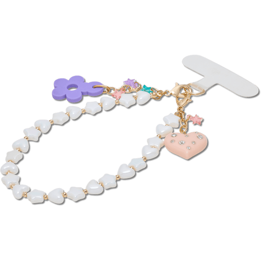 Beaded Heart Flower Phone Wristlet - Crocs