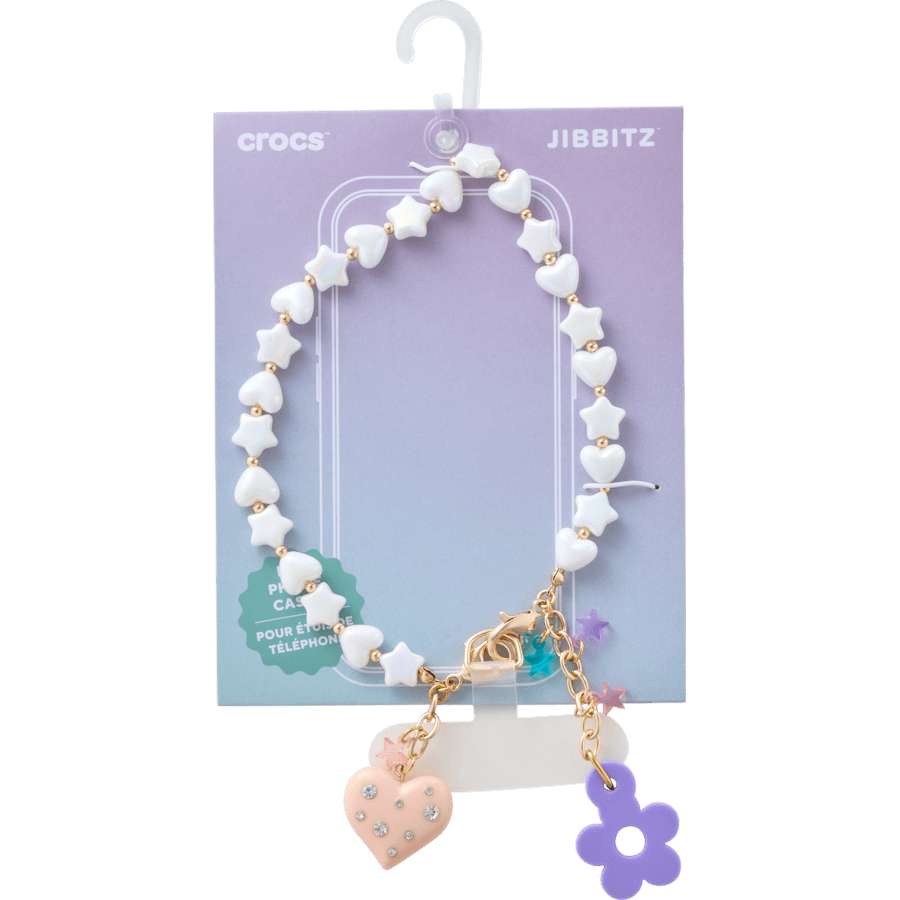 Beaded Heart Flower Phone Wristlet - Crocs