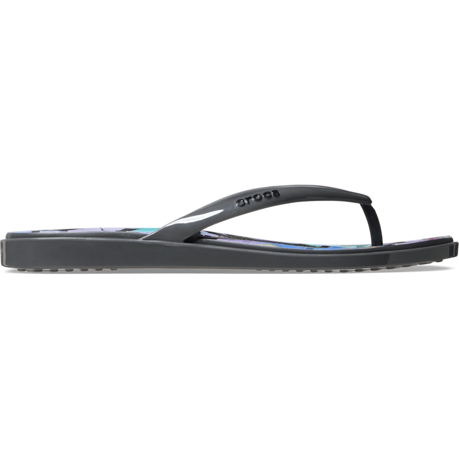 Miami Round Toe Dark Floral Flip - Crocs